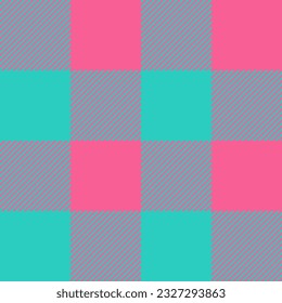 Background check seamless of texture pattern plaid with a textile tartan fabric vector in teal and pink colors.