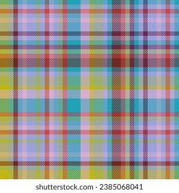 Background check textile of seamless fabric vector with a texture tartan pattern plaid in light and red colors.