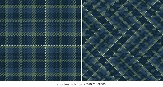 Background check textile of seamless texture plaid with a fabric pattern vector tartan set in sea colors.