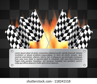 Background with checkered flags
