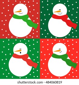 background cheerful snowmen. Merry Christmas.