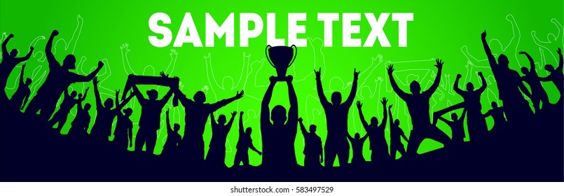 Background with cheering champions.