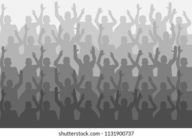 Background with cheering people.