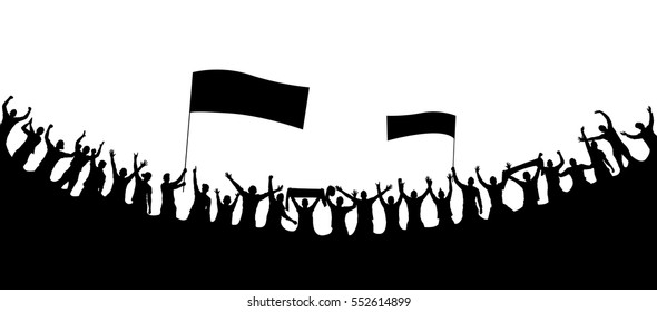 Background with cheering people 