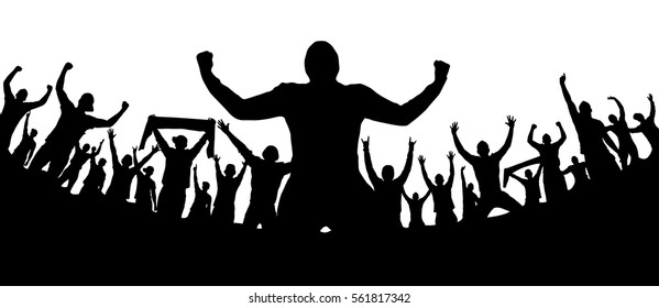 Background with cheering people