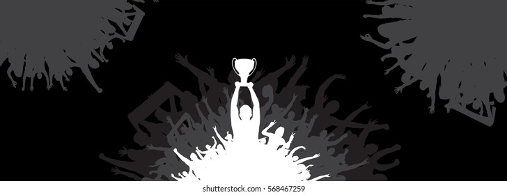 Background with cheering people