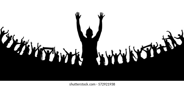 Background with cheering people