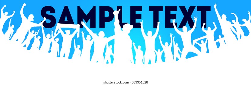 Background with cheering people 