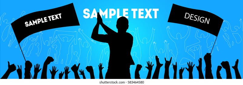 Background with cheering people. 