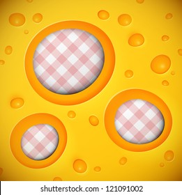 Background cheese with big holes for text. Eps 10
