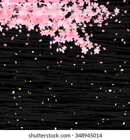 Background of cherry blossoms by night