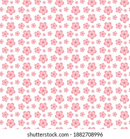 fondo con flores de cerezo. Flor rosa con cinco pétalos.