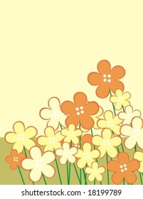 background with childlike flowers and copy space
