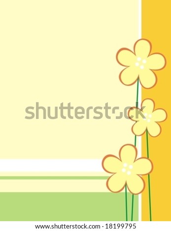 background with childlike flowers and copy space