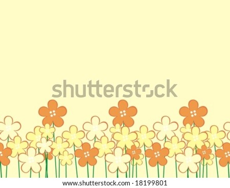 background with childlike flowers and copy space