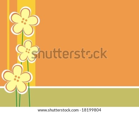 background with childlike flowers and copy space