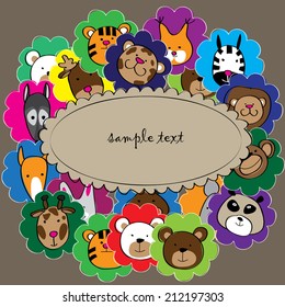 Background for children with animals and sample text