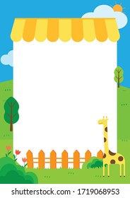 background for children with giraffes.