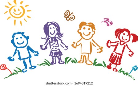 Background for Children's Day. Vector illustration.