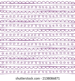Background with children's doodles in semicircles, circles, curves and lines