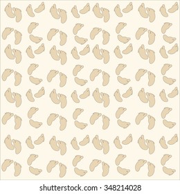 background with children's feet vector