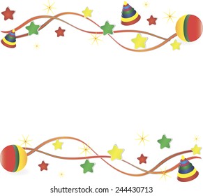 background from children's toys on a white background
