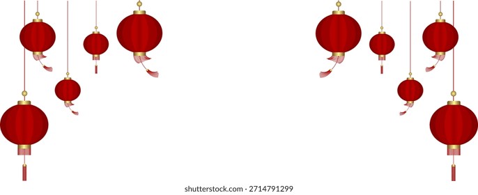 background chinese new year vector hanging lantern decoration