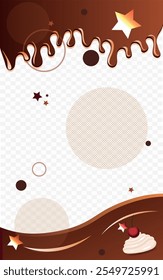 Fondo con gotas de chocolate. Anuncio de Vector