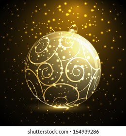 Background with and Christmas ball. Vector illustration. Eps10.
