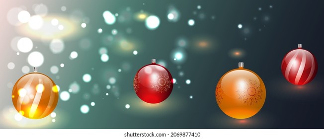 Antecedentes con bolas de Navidad y bokeh