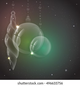 Background with Christmas balls different shape on a light background.