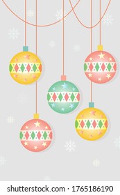 Hintergrund der Weihnachtsbälle helle Vektorgrafik.