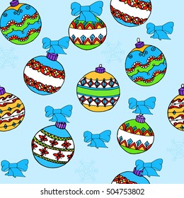  background of Christmas balls on white