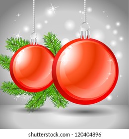 background with Christmas balls - vector EPS 10