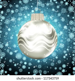 Antecedentes con bolas de Navidad. ilustración vectorial