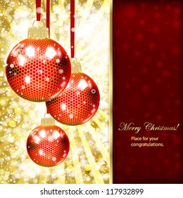 Hintergrund mit Weihnachtsbällen. Vektorgrafik