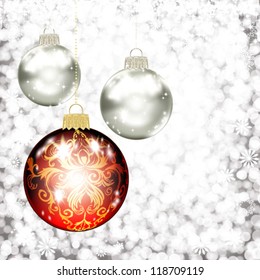 Background with Christmas balls. vector illustration