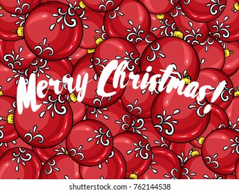 Background of Christmas balls. Vector illustration. New Year's and Christmas.
