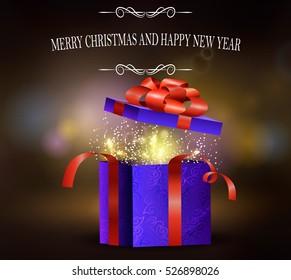 Background with Christmas box