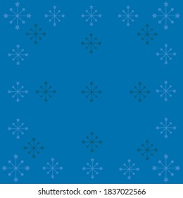 Background for a Christmas card. Blue background with snowflakes. Christmas card.