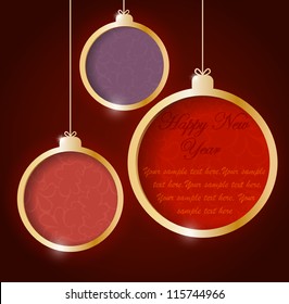 Background with christmas decoration (balls) with place for text on it