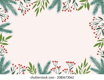 Background with Christmas decorations, vector illustration 