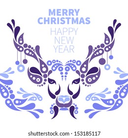 Background with Christmas deer 