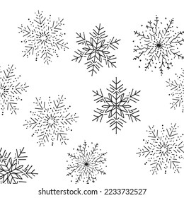 Weihnachten im Hintergrund. Winterschnee-Vektorsymbol. Winterschnee-Dodell-Symbol