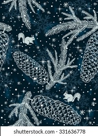background with christmas elements suitable wrapping paper,  vector illustration