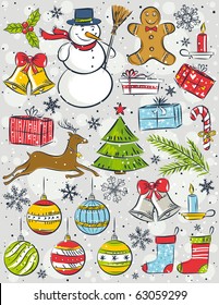 background with christmas elements,  vector illustration