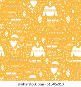 Background with Christmas Elements. Vector Christmas Paper for Scrapbook.