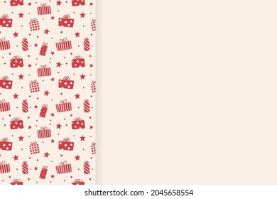 Background with Christmas gift boxes. Xmas design. Vector