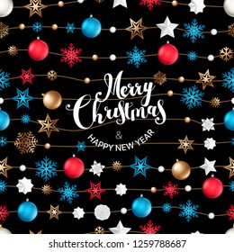 Background with Christmas logo. Vector illustration