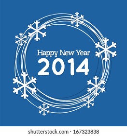 Background for Christmas and the New Year with snowflakes